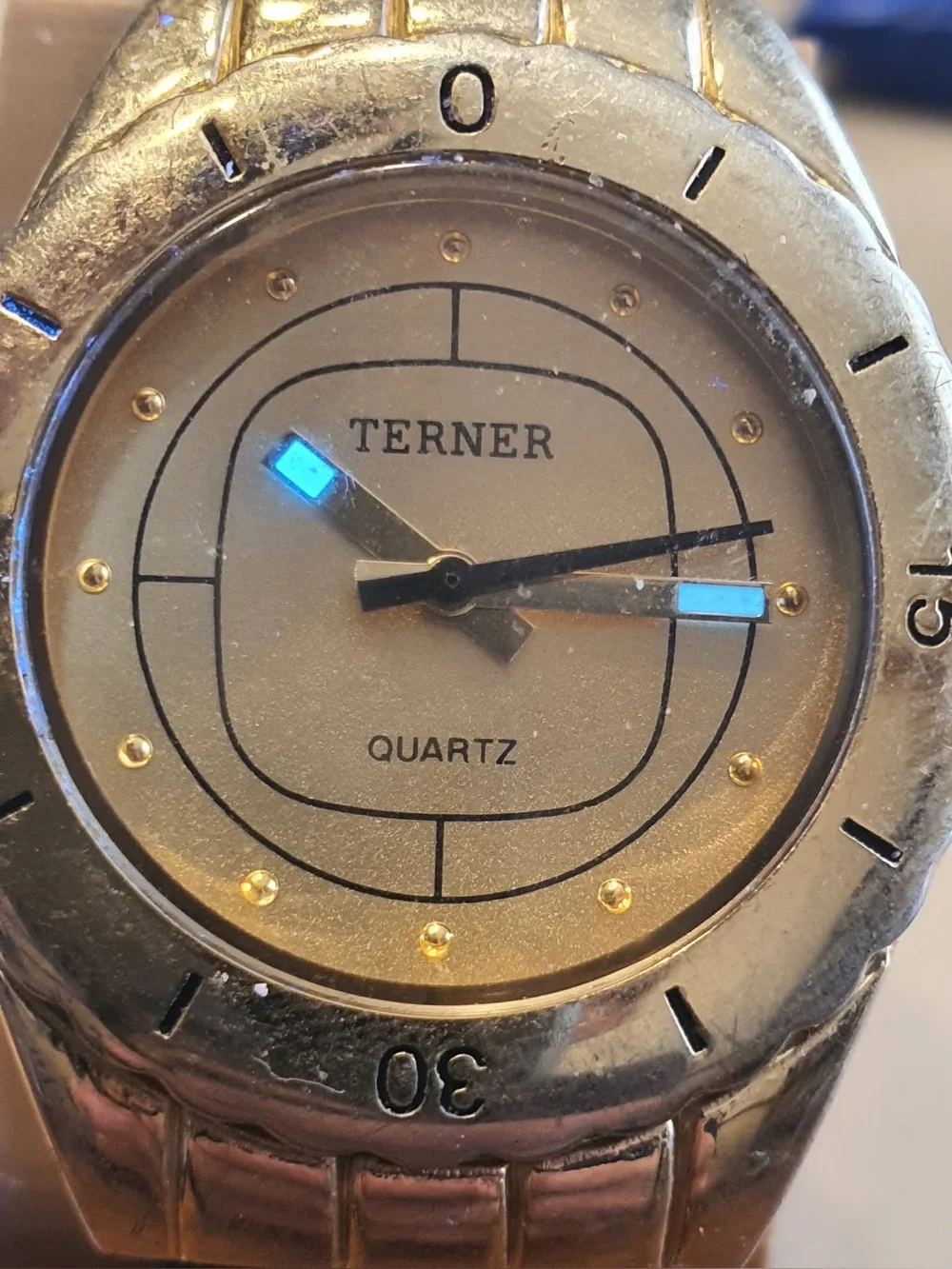 🦋10/$20🦋 Bijoux Terner Goldtone/Blue Leather Women's Watch